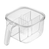 Seasoning Box 4 Compartments Transparent Window Strong PET Seasoning Jar with 4 Spoons for Home Kitchen Cooking White
