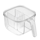 Seasoning Box 4 Compartments Transparent Window Strong PET Seasoning Jar with 4 Spoons for Home Kitchen Cooking White - Front View
