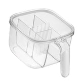 Seasoning Box 4 Compartments Transparent Window Strong PET Seasoning Jar with 4 Spoons for Home Kitchen Cooking White - Top-Down View