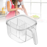 Seasoning Box 4 Compartments Transparent Window Strong PET Seasoning Jar with 4 Spoons for Home Kitchen Cooking White - 45-Degree Angle
