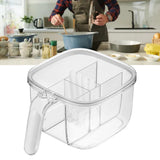 Seasoning Box 4 Compartments Transparent Window Strong PET Seasoning Jar with 4 Spoons for Home Kitchen Cooking White