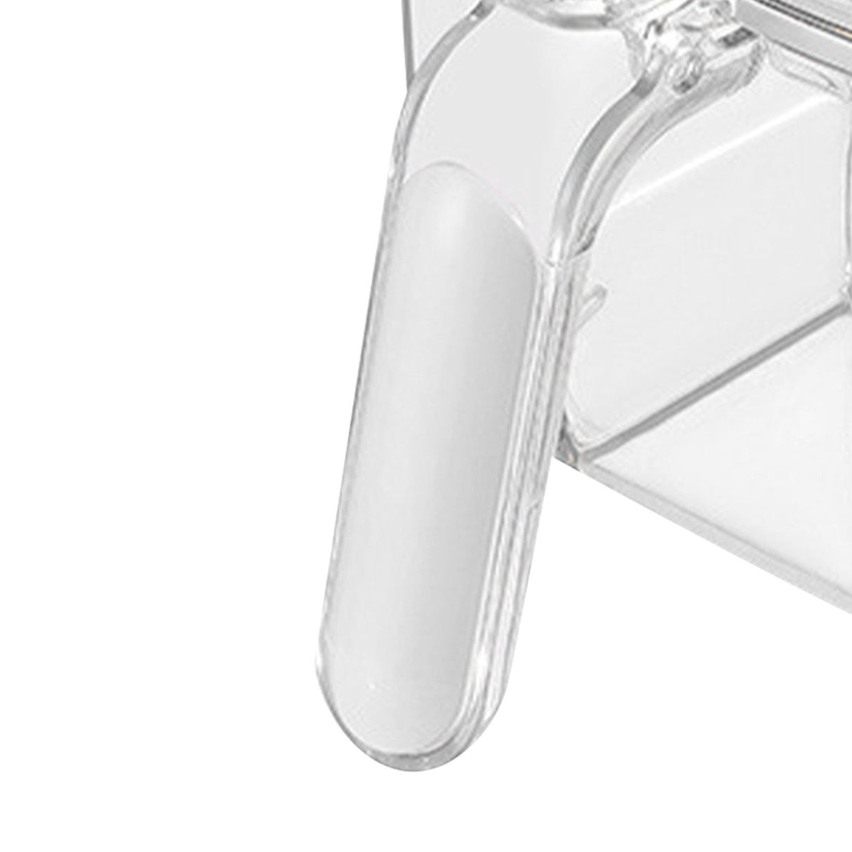 Seasoning Box 4 Compartments Transparent Window Strong PET Seasoning Jar with 4 Spoons for Home Kitchen Cooking White