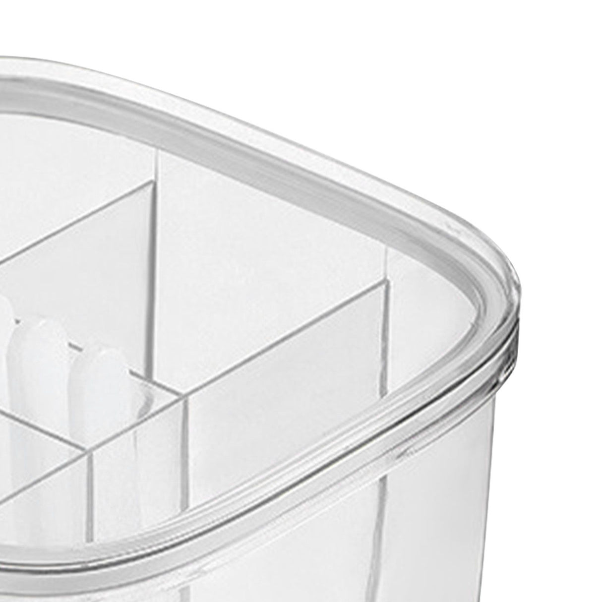 Seasoning Box 4 Compartments Transparent Window Strong PET Seasoning Jar with 4 Spoons for Home Kitchen Cooking White