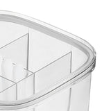 Seasoning Box 4 Compartments Transparent Window Strong PET Seasoning Jar with 4 Spoons for Home Kitchen Cooking White