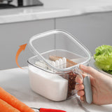 Seasoning Box 4 Compartments Transparent Window Strong PET Seasoning Jar with 4 Spoons for Home Kitchen Cooking White