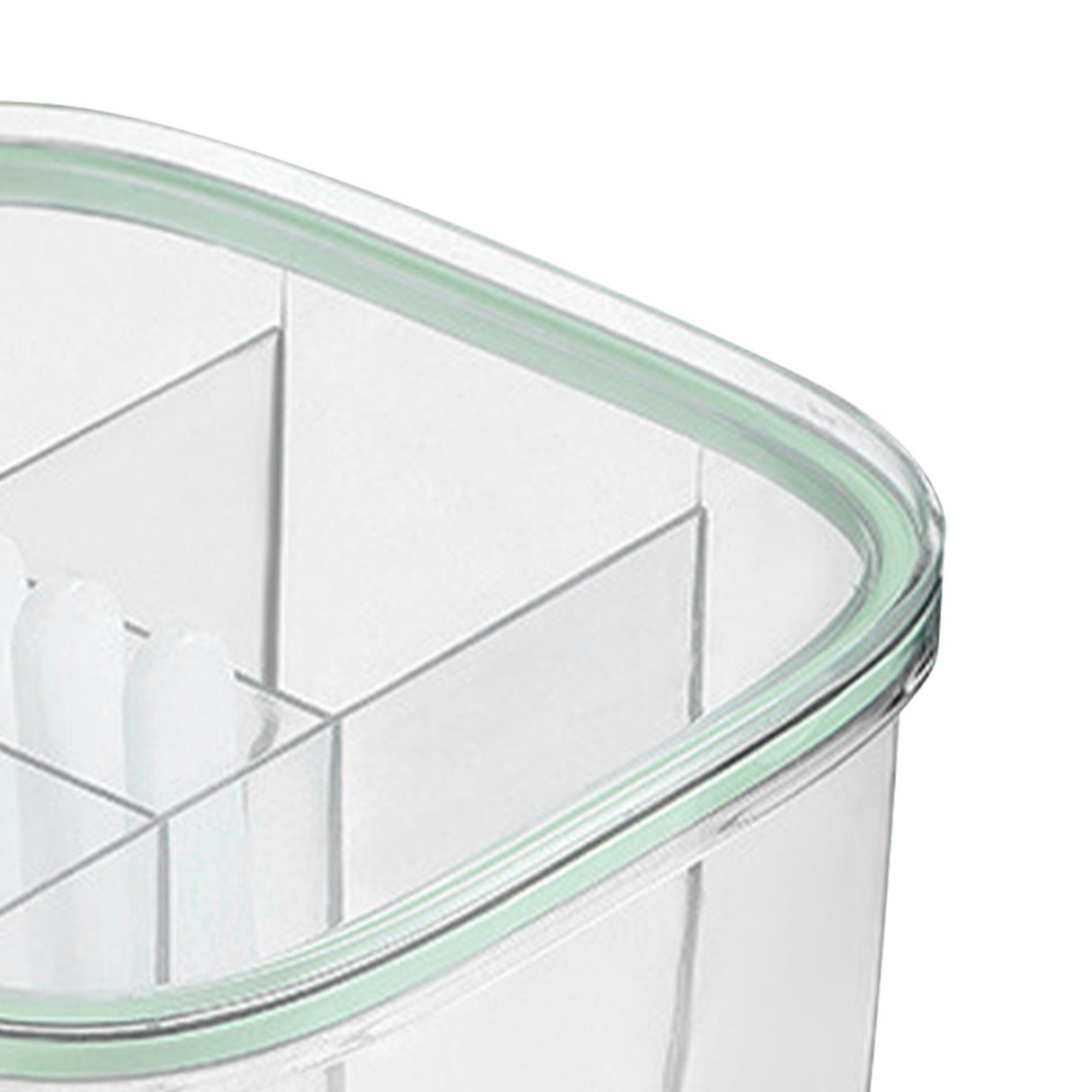 Seasoning Box 4 Compartments Transparent Window Strong PET Seasoning Jar with 4 Spoons for Home Kitchen Cooking Light Green