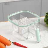 Seasoning Box 4 Compartments Transparent Window Strong PET Seasoning Jar with 4 Spoons for Home Kitchen Cooking Light Green - Extra Image