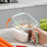 Seasoning Box 4 Compartments Transparent Window Strong PET Seasoning Jar with 4 Spoons for Home Kitchen Cooking Light Green - Extra Image