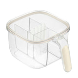 Seasoning Box 4 Compartments Transparent Window Strong PET Seasoning Jar with 4 Spoons for Home Kitchen Cooking Milk Yellow