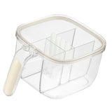 Seasoning Box 4 Compartments Transparent Window Strong PET Seasoning Jar with 4 Spoons for Home Kitchen Cooking Milk Yellow - Side View