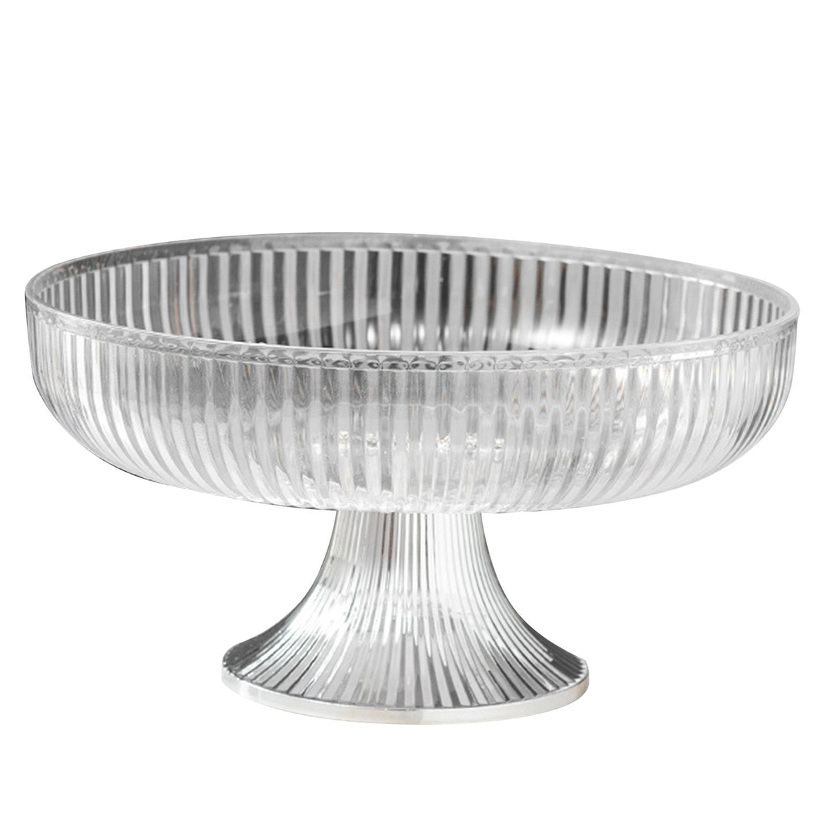 Fruit Plate Multifunctional Plastic Stylish Space Saving Decorative Snack Bowl for Candy Nuts Transparent