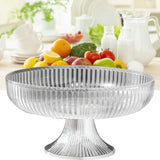 Fruit Plate Multifunctional Plastic Stylish Space Saving Decorative Snack Bowl for Candy Nuts Transparent - Rear View