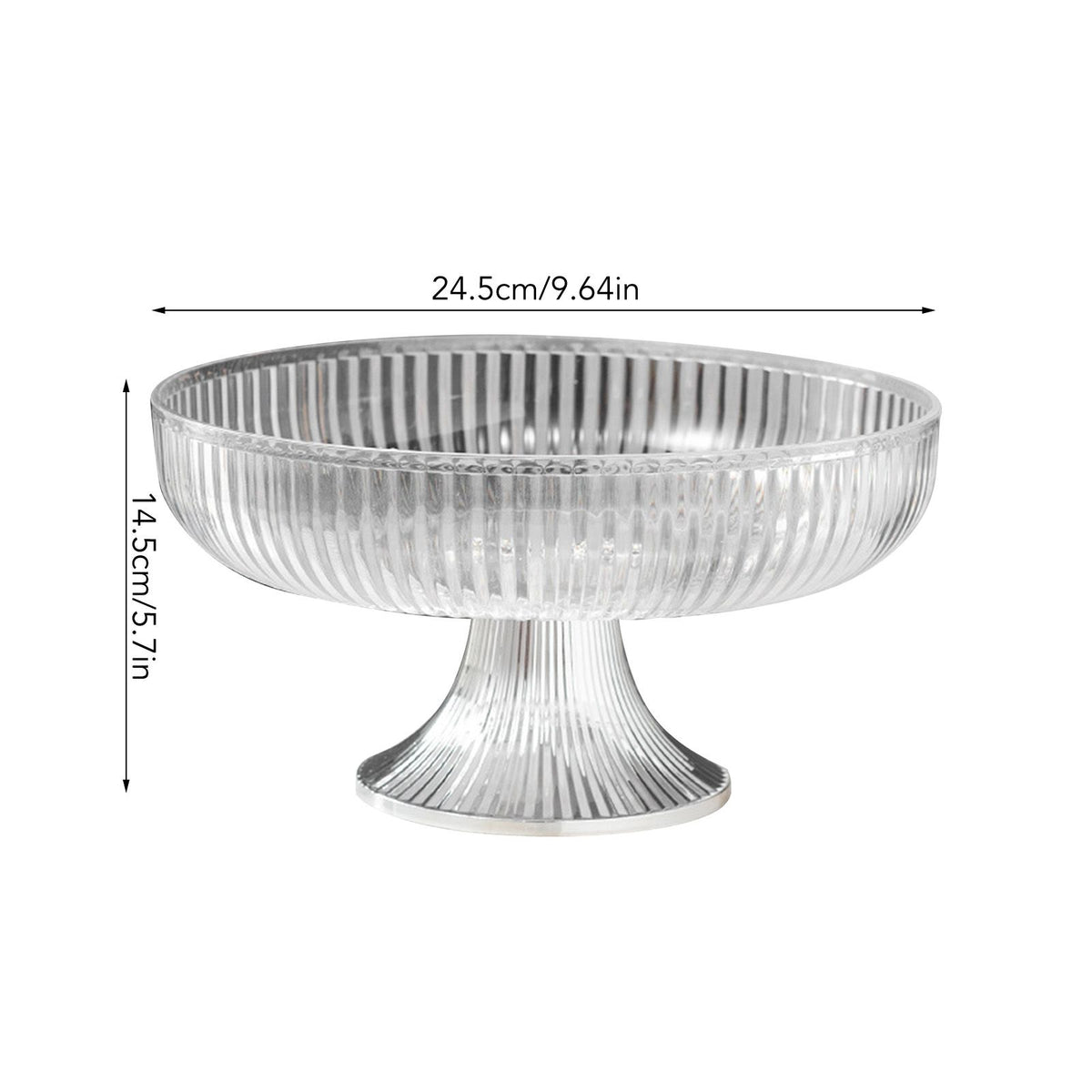 Fruit Plate Multifunctional Plastic Stylish Space Saving Decorative Snack Bowl for Candy Nuts Transparent