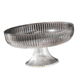 Fruit Plate Multifunctional Plastic Stylish Space Saving Decorative Snack Bowl for Candy Nuts Silver Gray - Front View