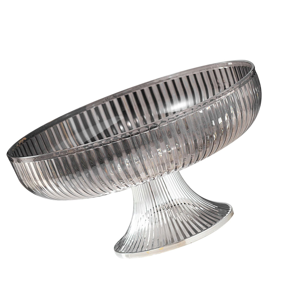 Fruit Plate Multifunctional Plastic Stylish Space Saving Decorative Snack Bowl for Candy Nuts Silver Gray