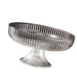Fruit Plate Multifunctional Plastic Stylish Space Saving Decorative Snack Bowl for Candy Nuts Silver Gray