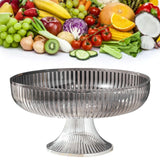 Fruit Plate Multifunctional Plastic Stylish Space Saving Decorative Snack Bowl for Candy Nuts Silver Gray