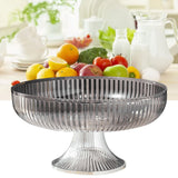 Fruit Plate Multifunctional Plastic Stylish Space Saving Decorative Snack Bowl for Candy Nuts Silver Gray