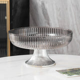 Fruit Plate Multifunctional Plastic Stylish Space Saving Decorative Snack Bowl for Candy Nuts Silver Gray - Extra Image