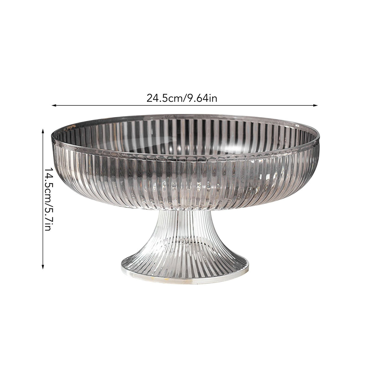 Fruit Plate Multifunctional Plastic Stylish Space Saving Decorative Snack Bowl for Candy Nuts Silver Gray