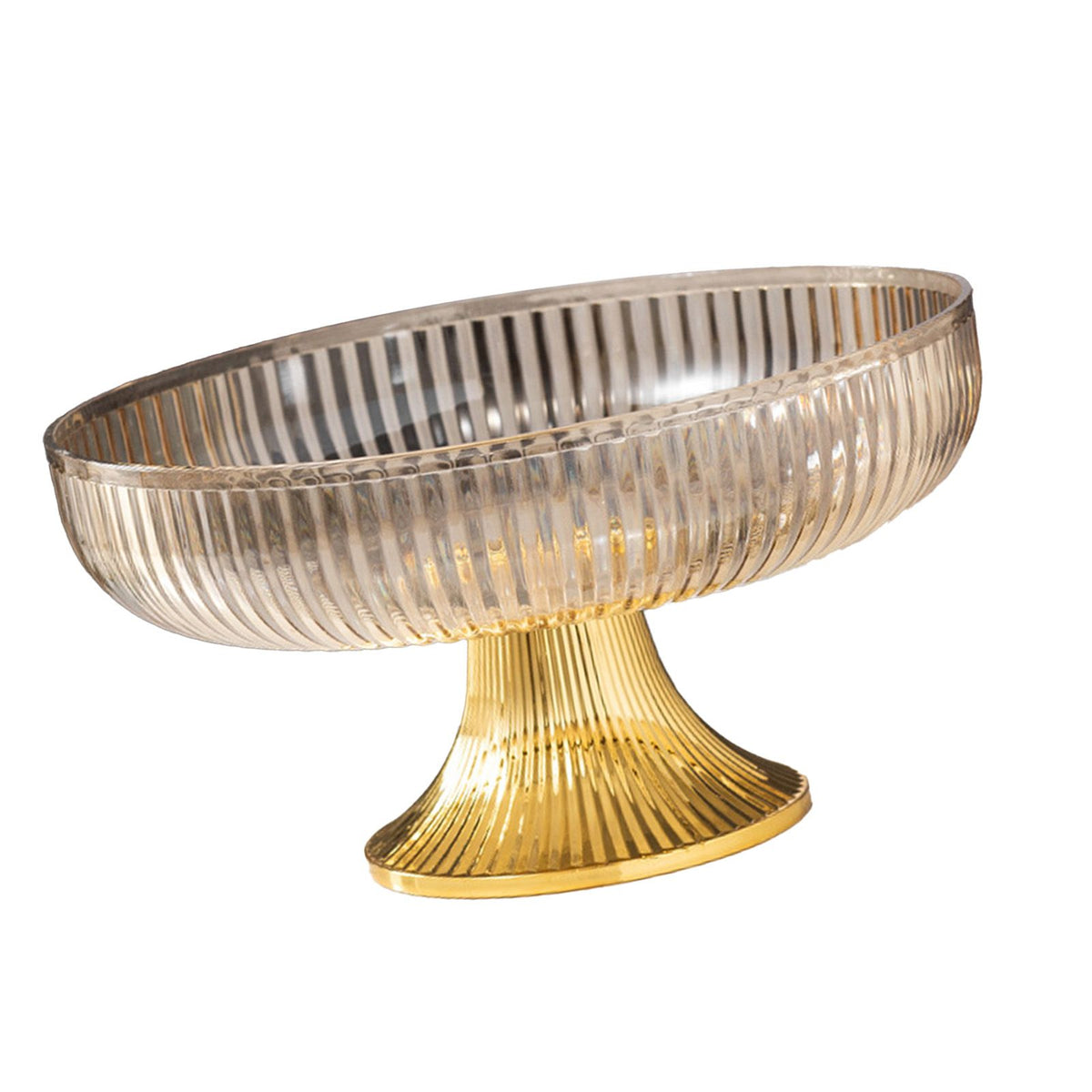 Fruit Plate Multifunctional Plastic Stylish Space Saving Decorative Snack Bowl for Candy Nuts Amber