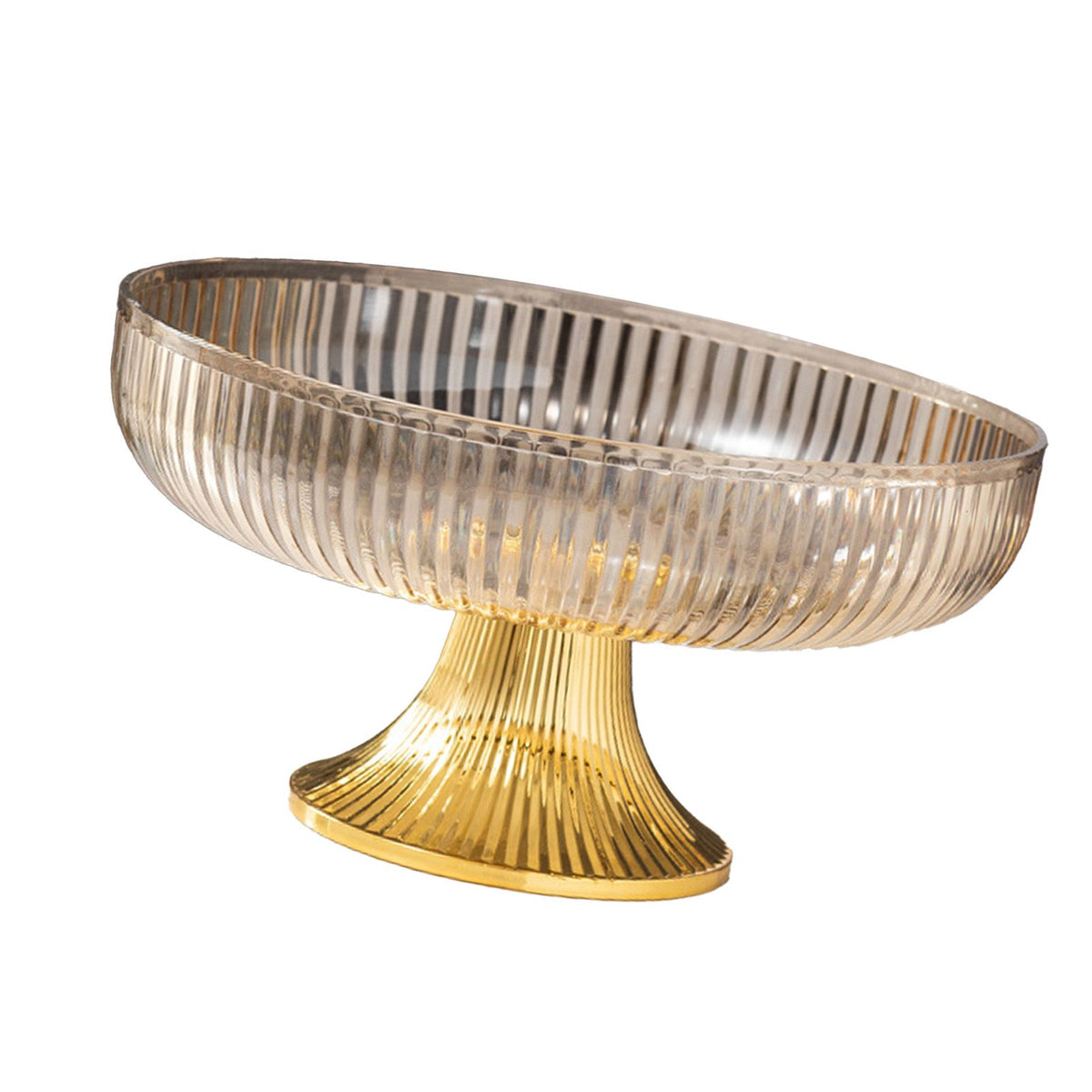 Fruit Plate Multifunctional Plastic Stylish Space Saving Decorative Snack Bowl for Candy Nuts Amber