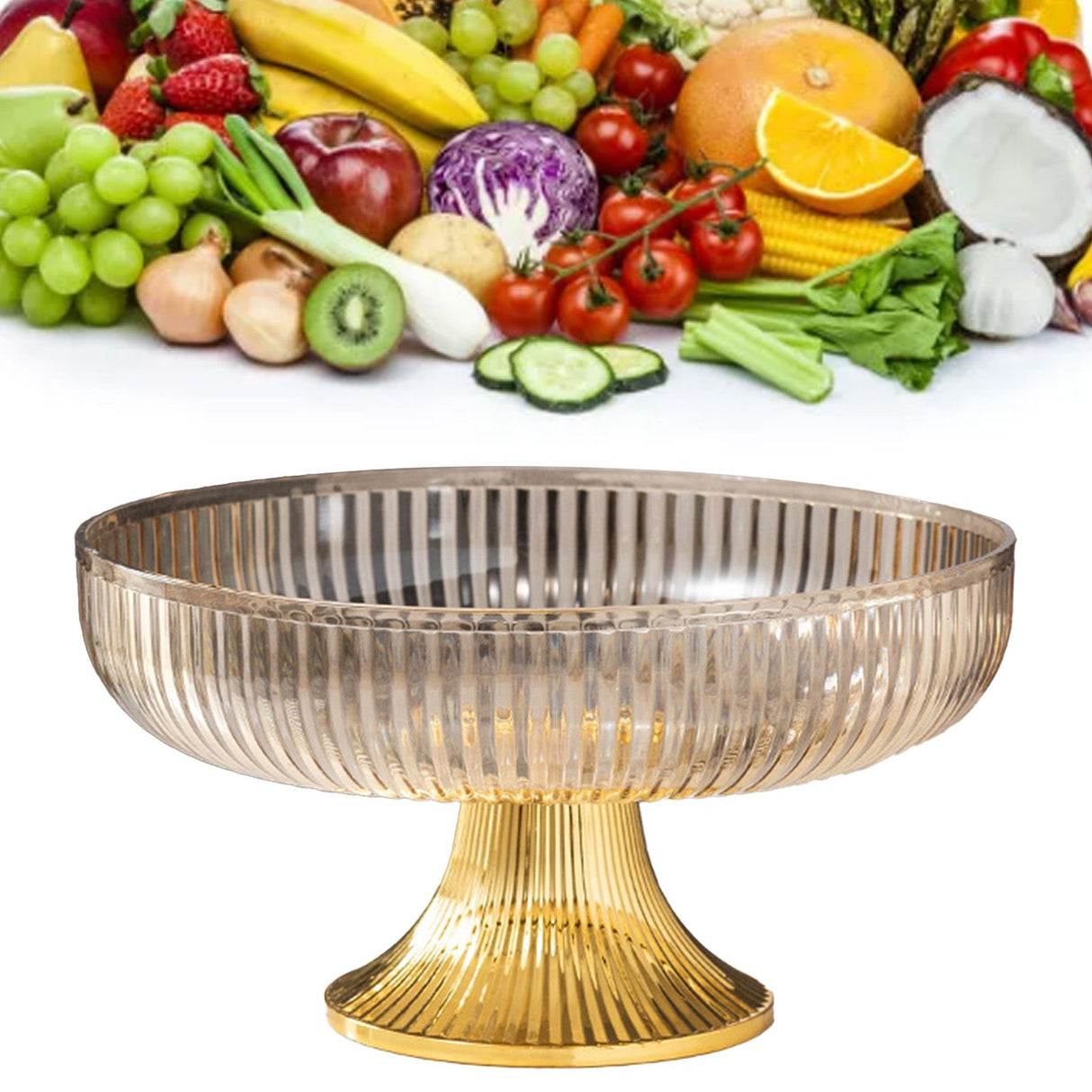 Fruit Plate Multifunctional Plastic Stylish Space Saving Decorative Snack Bowl for Candy Nuts Amber