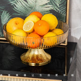 Fruit Plate Multifunctional Plastic Stylish Space Saving Decorative Snack Bowl for Candy Nuts Amber