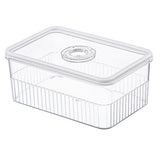 Refrigerator Storage Box with Lids Plastic Transparent Sealed Fridge Food Storage Containers for Fruits Vegetables M