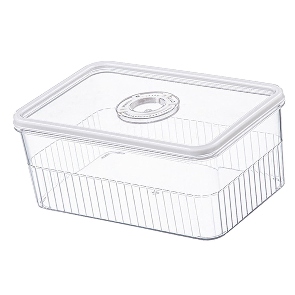 Refrigerator Storage Box with Lids Plastic Transparent Sealed Fridge Food Storage Containers for Fruits Vegetables M
