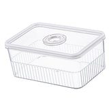 Refrigerator Storage Box with Lids Plastic Transparent Sealed Fridge Food Storage Containers for Fruits Vegetables M