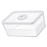 Refrigerator Storage Box with Lids Plastic Transparent Sealed Fridge Food Storage Containers for Fruits Vegetables M - Side View