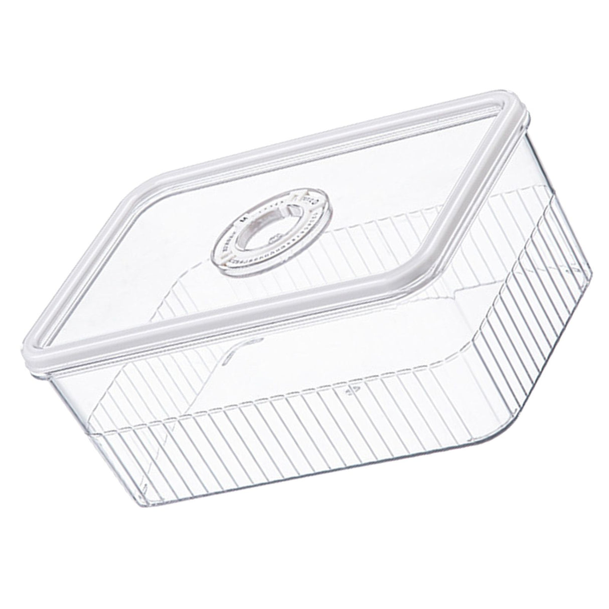 Refrigerator Storage Box with Lids Plastic Transparent Sealed Fridge Food Storage Containers for Fruits Vegetables M