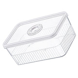 Refrigerator Storage Box with Lids Plastic Transparent Sealed Fridge Food Storage Containers for Fruits Vegetables M - Top-Down View