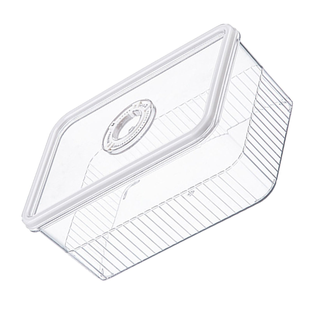 Refrigerator Storage Box with Lids Plastic Transparent Sealed Fridge Food Storage Containers for Fruits Vegetables M