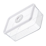 Refrigerator Storage Box with Lids Plastic Transparent Sealed Fridge Food Storage Containers for Fruits Vegetables M - 45-Degree Angle