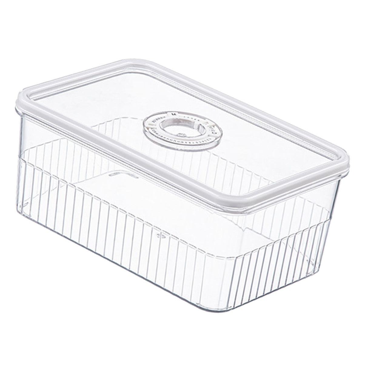 Refrigerator Storage Box with Lids Plastic Transparent Sealed Fridge Food Storage Containers for Fruits Vegetables M