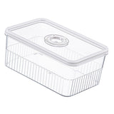 Refrigerator Storage Box with Lids Plastic Transparent Sealed Fridge Food Storage Containers for Fruits Vegetables M