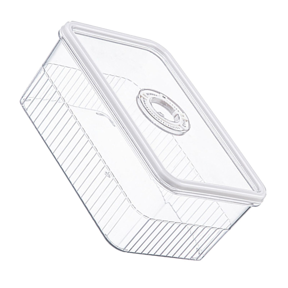 Refrigerator Storage Box with Lids Plastic Transparent Sealed Fridge Food Storage Containers for Fruits Vegetables M