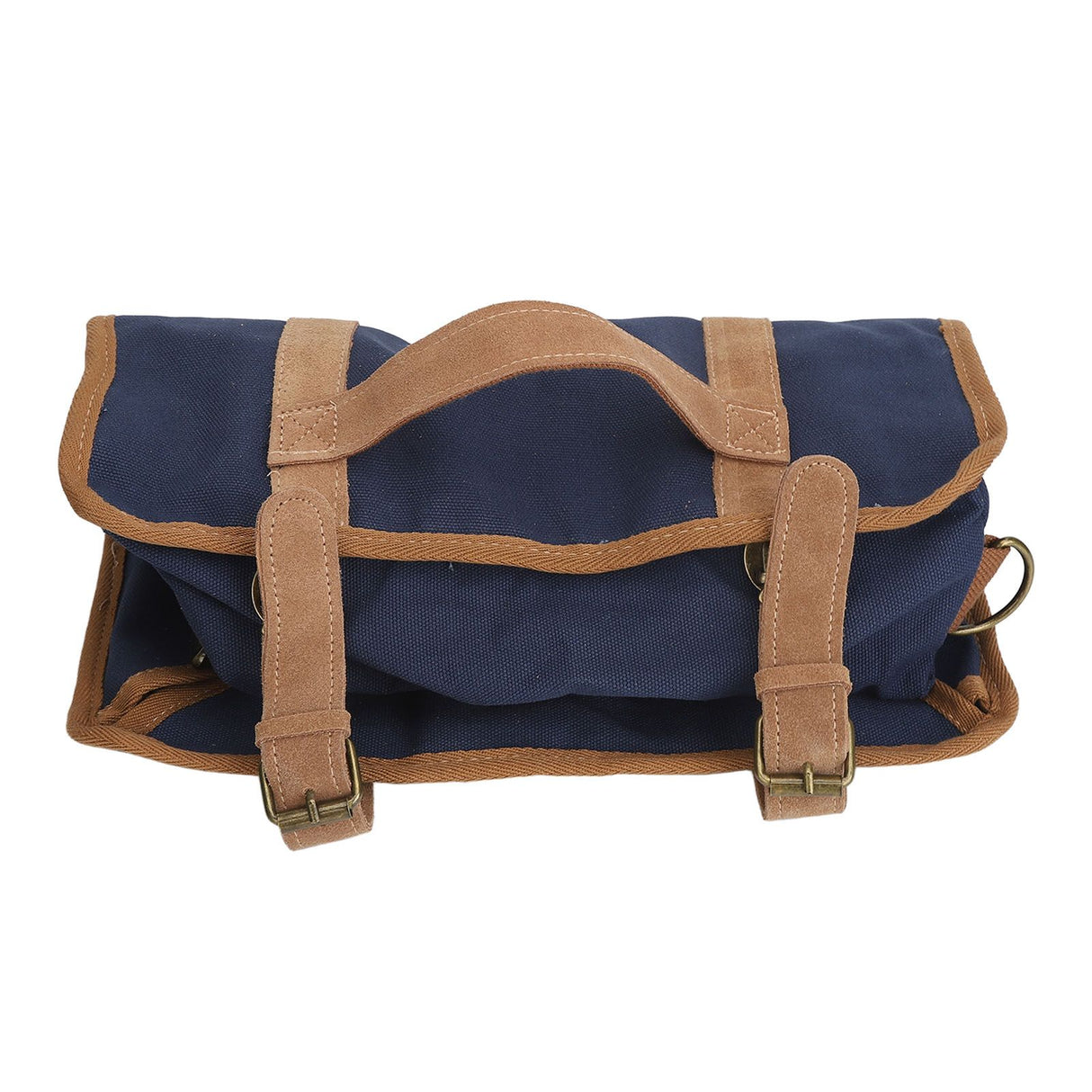 Bartender Tool Bag Bar Kit Bag Waterproof Canvas Multiple Compartments Portable Bartender Roll Up Bag with Shoulder Strap Blue