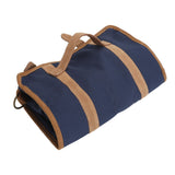 Bartender Tool Bag Bar Kit Bag Waterproof Canvas Multiple Compartments Portable Bartender Roll Up Bag with Shoulder Strap Blue