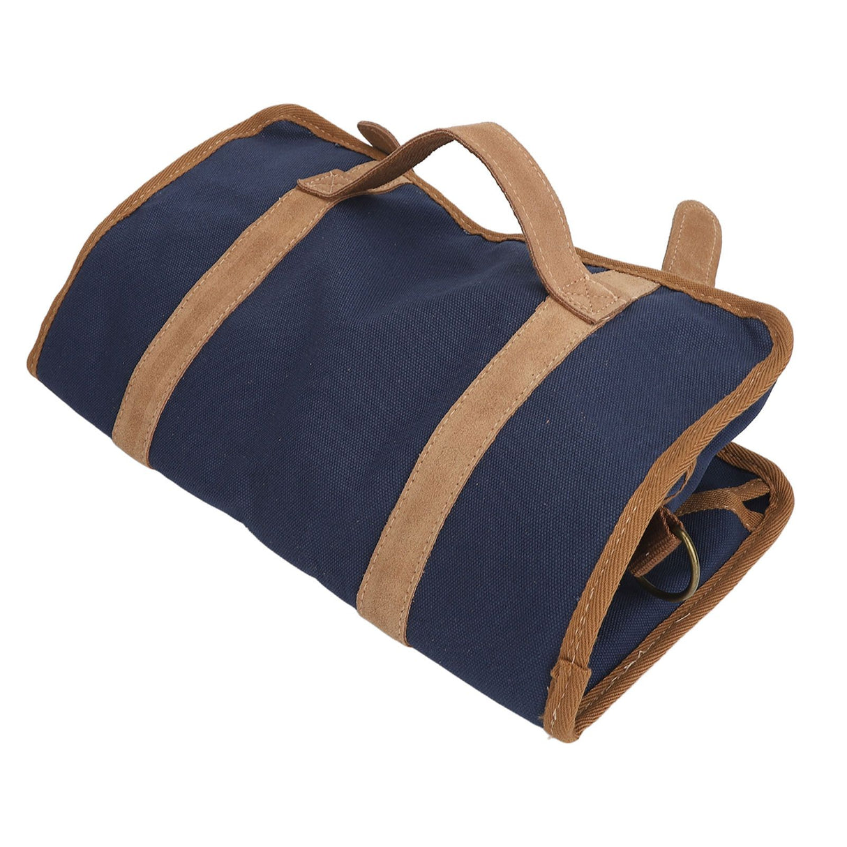 Bartender Tool Bag Bar Kit Bag Waterproof Canvas Multiple Compartments Portable Bartender Roll Up Bag with Shoulder Strap Blue