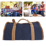 Bartender Tool Bag Bar Kit Bag Waterproof Canvas Multiple Compartments Portable Bartender Roll Up Bag with Shoulder Strap Blue