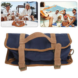 Bartender Tool Bag Bar Kit Bag Waterproof Canvas Multiple Compartments Portable Bartender Roll Up Bag with Shoulder Strap Blue
