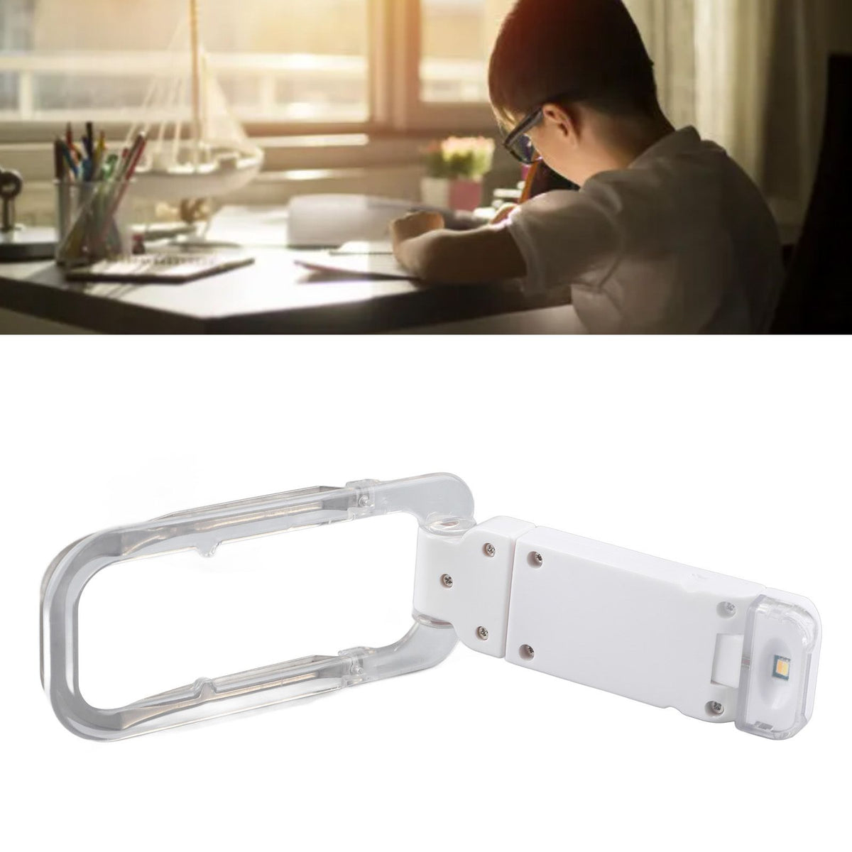 Clip On Book Light Foldable 3 Light Colors Eye Protection Portable USB Rechargeable Book Reading Light