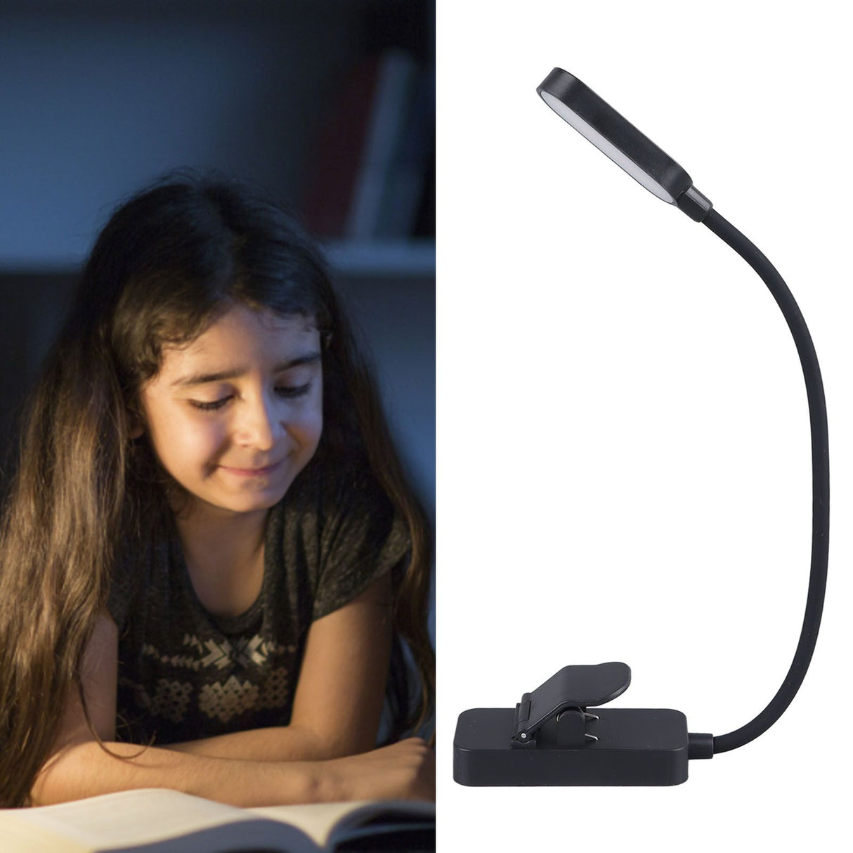 Book Light Small Lightweight Vertical Head Clip On Reading Light for Kids Studying
