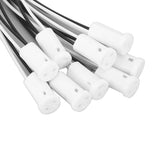 10Pcs G4 LED Bulb Socket Halogen MR11 Base Ceramic Lamp Holder Bi Pin Plug in for Incandescent Low Voltage 12V 30CM Wire