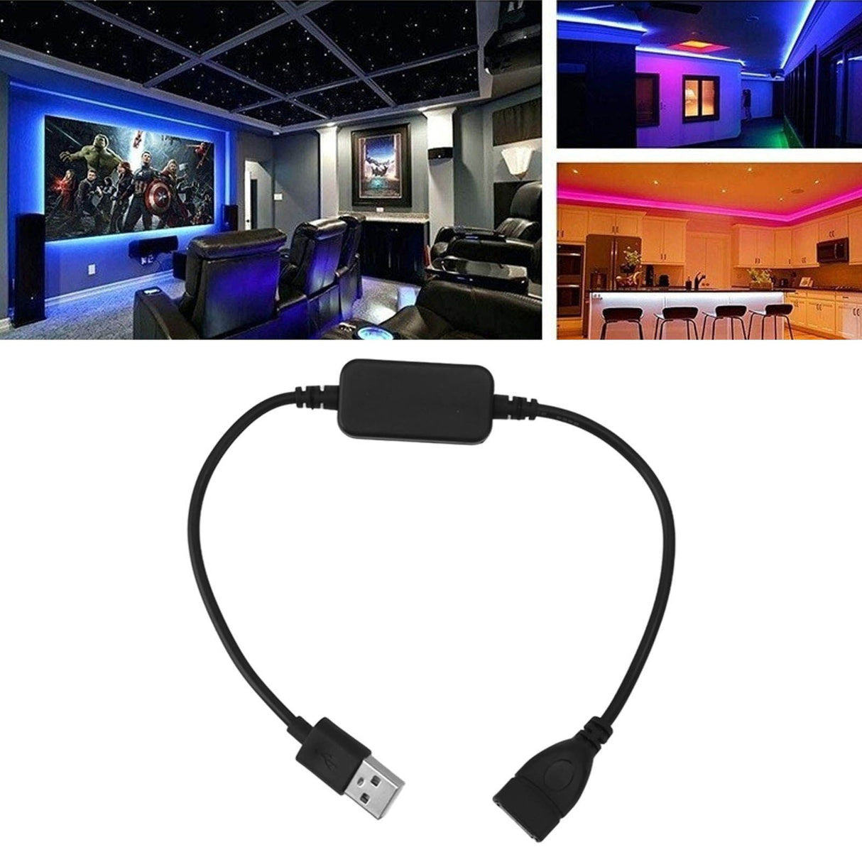 Bluetooth USB Dimmer IP44 Smart Single Color Lights Strip Controller Dimmer Wireless 433HZ Controller Dimmer Black