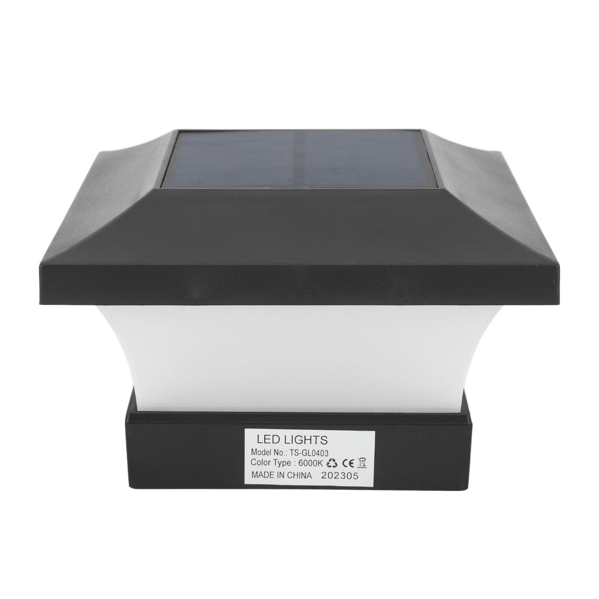 Solar Capital Lamp White Light 2000mAh IP65 LED Solar Post Cap Lights for Courtyard Fences Bridge 3W 6000K