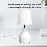 Bedside Table Lamp 5V Dimmer Touch Switch White Nightstand Lamp for Kids Room Living Room Bedroom Office